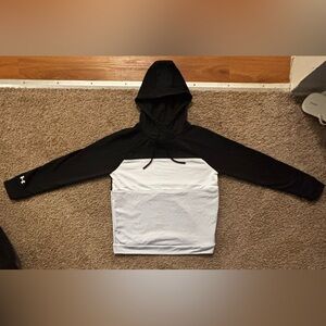 Under Armour Color Block Hoodie Women's Size Small Black White Gray Retails $70